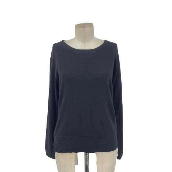 Monrow Classic Black Crewneck Pullover Sweatshirt Size‎ Medium - Picture 2 of 9